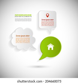 Abstract vector speech bubbles set. Vector illustration