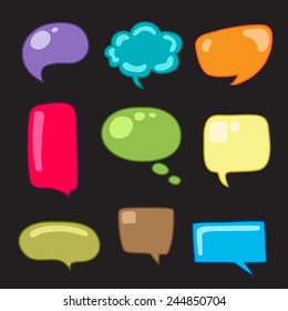 Abstract Vector Speech Bubbles Set