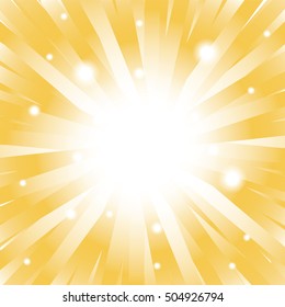 Abstract vector speed lines orange background. Radial motion zoom effect 