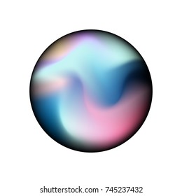 Abstract vector sphere with colorful smooth wavy flowing in circle isolated on white background. For design element, technology science background concept.