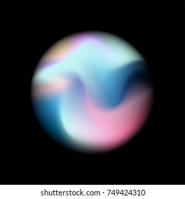 Abstract vector sphere with colorful smooth wavy flowing in circle isolated on black background. For design element, technology science background concept.