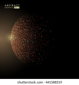 Abstract vector sphere, consisting of points. Dangerous space object. Futuristic technology space style.