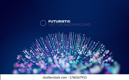 Abstract vector sphere fibers. Optic futuristic technology background