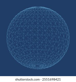 Abstract vector sphere. Futuristic technology wireframe mesh polygonal element. Connection Structure. Geometric Modern Technology Concept. Digital Data Visualization.