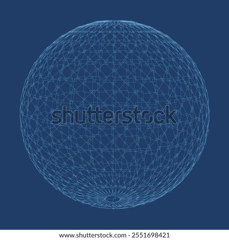 Abstract vector sphere. Futuristic technology wireframe mesh polygonal element. Connection Structure. Geometric Modern Technology Concept. Digital Data Visualization.