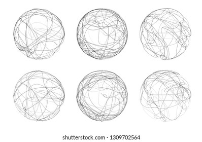 abstract vector sphere of lines and curves. set