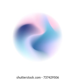 Abstract vector sphere with pastel color smooth wavy flowing in circle isolated on white background. For design element, technology science background concept.