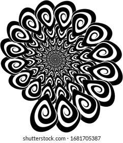 Abstract vector spiral shape on a white background. Isolated spiral, template for design, hypnotic effect. Eps 10.