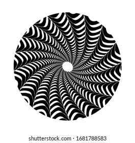 Abstract vector spiral shape on a white background. Isolated spiral, template for design, hypnotic effect. Eps 10.