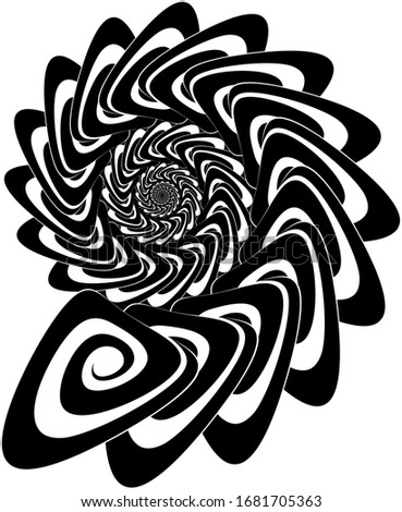 Abstract vector spiral shape on a white background. Isolated spiral, template for design, hypnotic effect. Eps 10.
