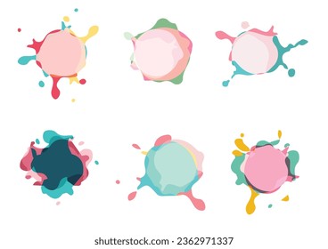 abstract vector splash and liquid gradient colourful geometric modern set vector background. illustration vector design background