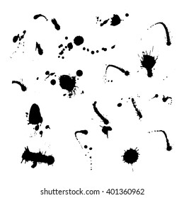 Abstract vector splats set for design use.