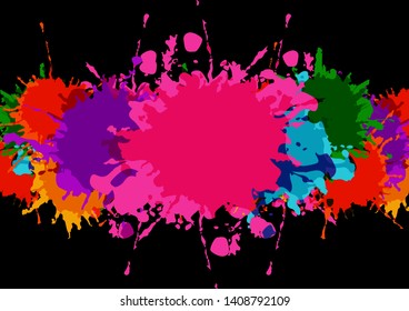 abstract vector splatter bright and colorful banner with paint background. illustration vector design 