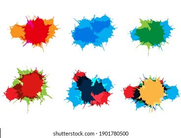 Abstract vector splatter color set design background design. illustration vector design.