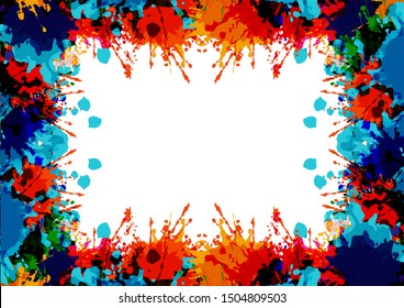 Abstract vector splatter design color on white background design. illustration vector design.