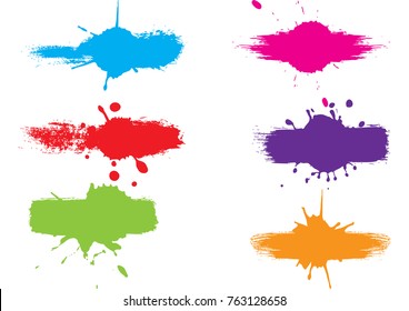 abstract vector splatter label set background. illustration vector design