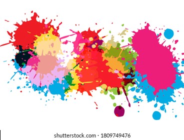 abstract vector splatter multi color design isolated background. illustration vector design