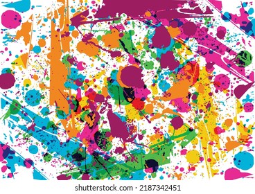 Abstract vector splatter multi color background design. illustration vector design.