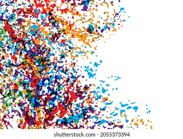 Abstract vector splatter multicolor background design. illustration vector design.