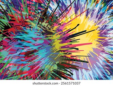 Abstract vector splatter multicolor background design. illustration vector design.