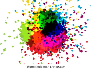 abstract vector splatter multicolor design background. illustration vector design