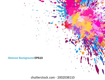 Abstract vector splatter multicolor isolated background design. illustration vector design.