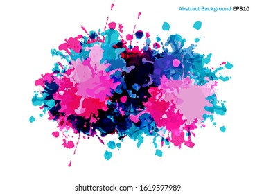 Abstract vector splatter multicolored design background. illustration vector design