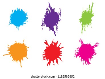 abstract vector splatter pack design. color paint  collection splatter. illustration vector design