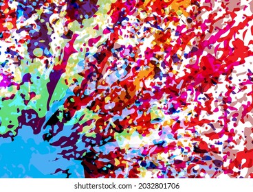 Abstract vector splatter paint multi color on isolated background design. illustration vector design.