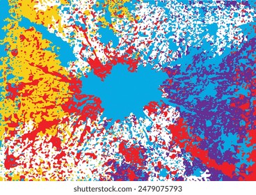 Abstract vector splatter paint multi color background design. fun background design. illustration vector design.