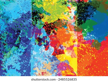 Abstract vector splatter paint multi color background design. fun background design. illustration vector design.