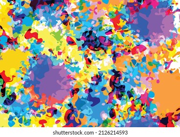 Abstract vector splatter pattern multi color  background design. illustration vector design.