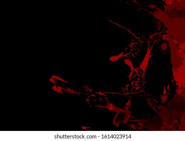 abstract vector splatter red color on black color design background. illustration vector design.