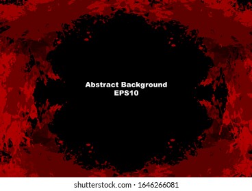 abstract vector splatter red color on black color design background. illustration vector design.