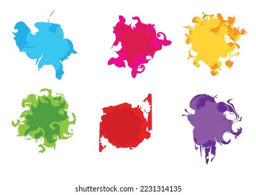 Abstract vector splatter set color background design. illustration vector design.