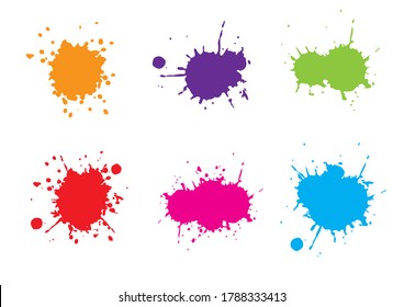 abstract vector splatter set multi color design background. illustration vector design