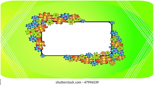Abstract vector spring flower card