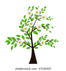 Abstract Vector spring tree illustration