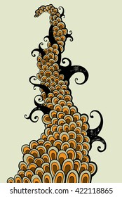 abstract vector squama illustration with curls