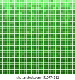 Abstract vector square mosaic. Green in pixel style.