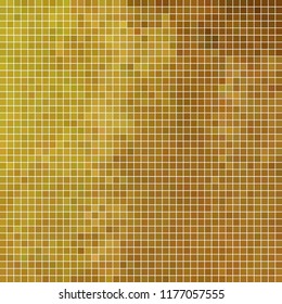 abstract vector square pixel mosaic background - yellow and brown