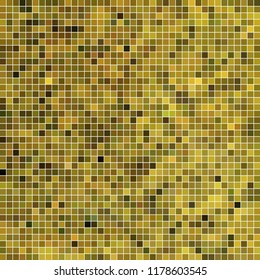 abstract vector square pixel mosaic background - yellow and brown