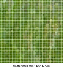 abstract vector square pixel mosaic background - green