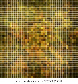 abstract vector square pixel mosaic background - brown