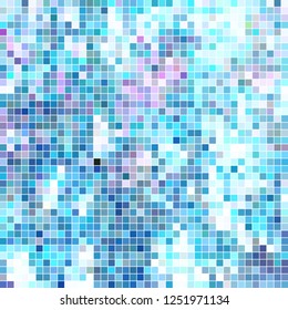 abstract vector square pixel mosaic background - light blue