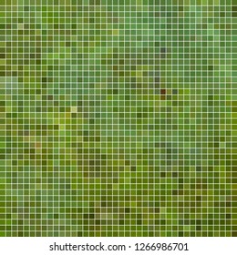 abstract vector square pixel mosaic background - green