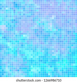 abstract vector square pixel mosaic background - light blue