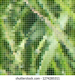 abstract vector square pixel mosaic background - green