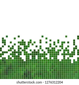 abstract vector square pixel mosaic background - green