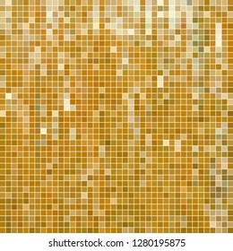 abstract vector square pixel mosaic background - yellow